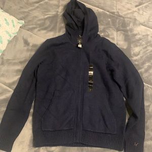 Banana Republic black sweater with hood and tags size M zip up